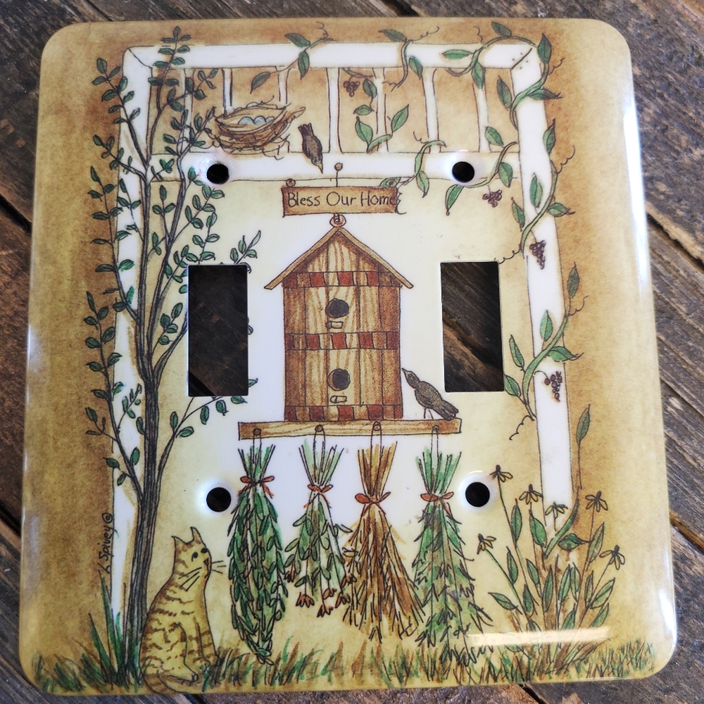 BLESS OUR HOME LIGHT SWITCH DOUBLE TOGGLE PLATE